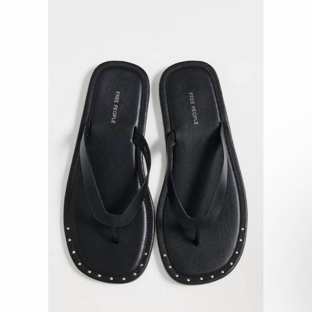 Free People Sona Thong Sandal Black Studded Sandals Womens Size 10